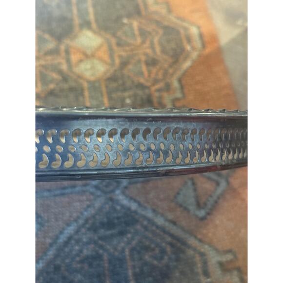 Large Vintage Round Silver Tray 15 inch - Picture 5 of 6